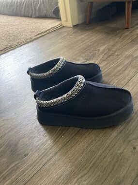 UGG Navy Slip-On Cozy Clog with Patterned Cuff